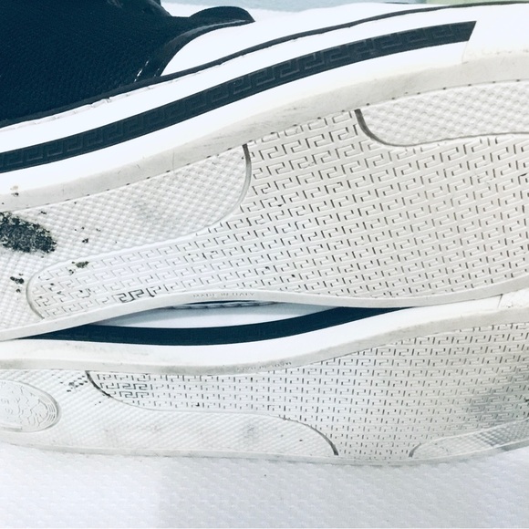 PRE OWNED Versace Leather/Nylon Men’s Hightop Black White Sneaker Sz 43EU / 10US - Picture 14 of 16